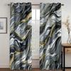 Moderní Black Gald Marble Texture Texture Crack Tenký 2 kusy Světelný filtrační závěs pro obývací pokoj Ložnice Domácí Okenní závěs Dekor