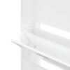 Shoe Cabinet High Gloss White 63 X 24 X 147 Cm Particleboard