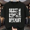 European Sizes Men's Fitness Strength Training Printed Round-Neck T-Shirt, Dynamic and Energetic, Suitable for Weightlifting and Casual Occasions