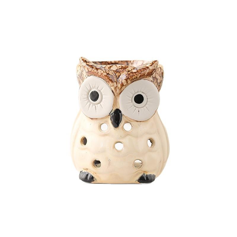Aushöhlen Keramik Aromatherapieofen Innen Kerze Duftlampe Retro Hausgebrauch Aroma Brenner Schlafzimmer Eule Ätherische Öllampe