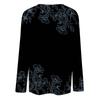 Women's Fashion Casual Long Sleeve Print Round Neck Pullover Top Blouse