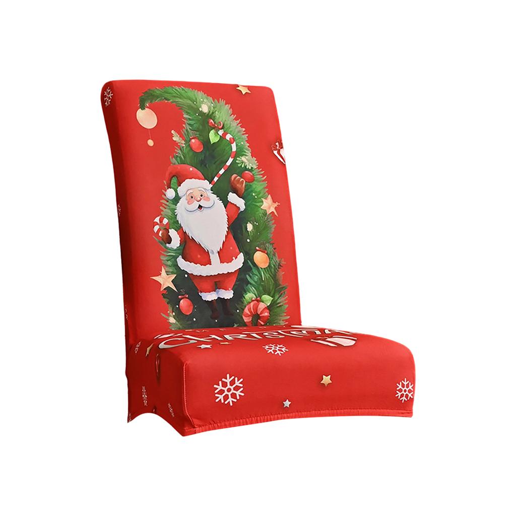 Noel Sandalye Kılıfları, Yüksek Esnek Çıkarılabilir Yıkanabilir Sandalye Koltuğu Koruyucu Kılıf Noel Dekorasyonu İçin Noel Temalı Dekor