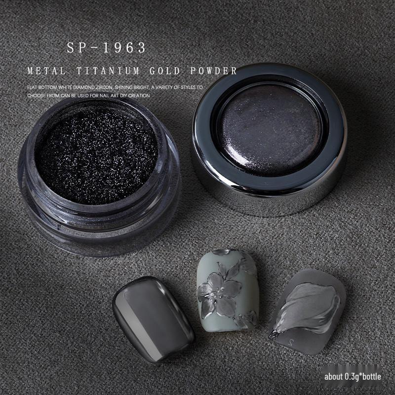 Titanium Magic Mirror Nail Powder In Rose Gold & Silver - High-Gloss Electroplated Glitter