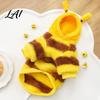 Dog Hoodie with Wings Cute Bee Hoodie Plush Hooded Pet Outfit 3D Antennae And Wings Cozy Striped Costume for Small Dogs Pullover