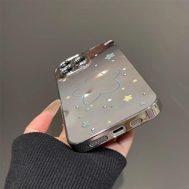 Blue line stars are suitable for iPhone16promax Apple women's mobile phone case, all-inclusive, anti-drop and cute.