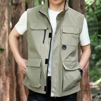 Herren Sommer Casual Loose Multi Pocket Weste Schulter Großes Tank Top Outdoor Casual Mantel Herren Weste