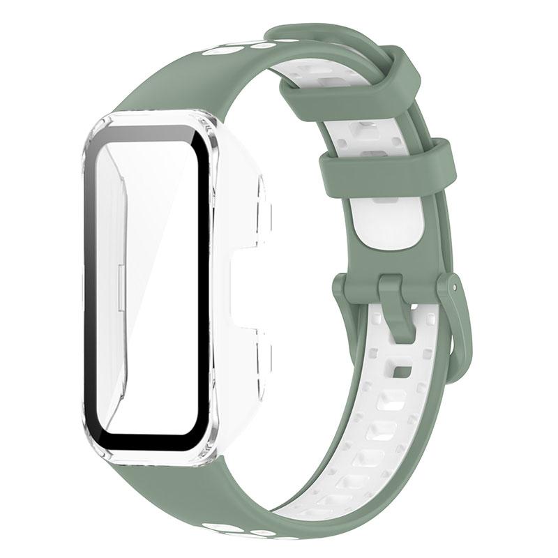 

Strap for Huawei Band 10 9 8 WatchBand with Screen Protector Case for huawei band 8 9 10 Wristband Replacement band Bracelet huawei band 10-9-8 світло-зелений колір