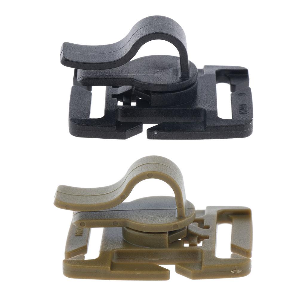 Outdoor Hydration Pack Water Bladder Drinking Tube MOLLE Webbing Clip Holder Plastic Dia. 8-10 Mm