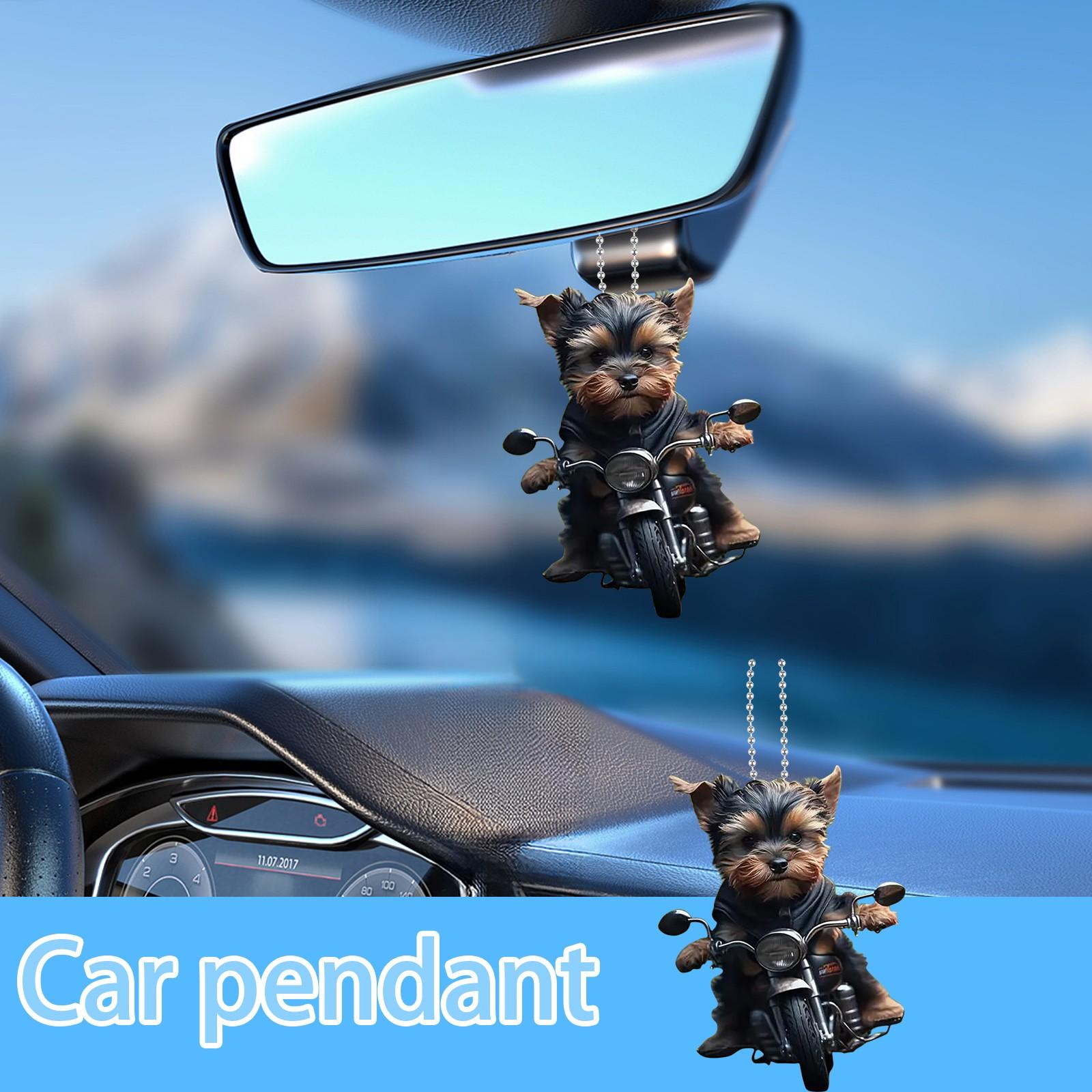 

Акриловый Рождественский кулон в виде собаки-мотоцикла, Украшение на рождественскую елку в виде собаки, Украшение в виде любителя собак One Size