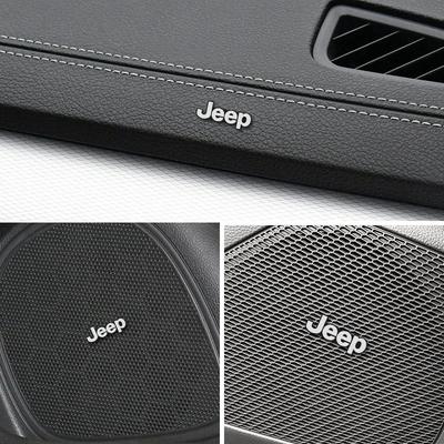 4PCS 3D Metal Car Speaker Logo Decals Stickers Fit for Renegade Wrangler JK JL Grand Cherokee Auto Interior Decor Parts