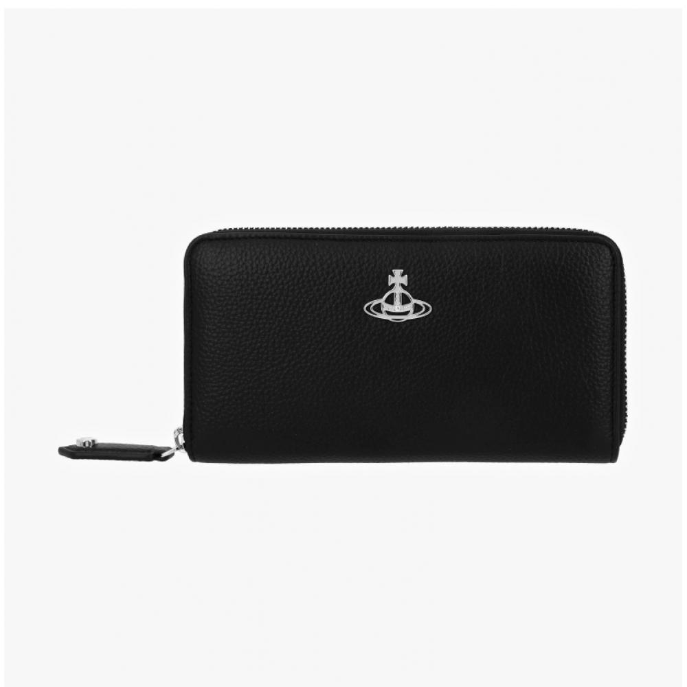 Vivienne Westwood 51060058w S000d N403 Vegan Bio Grön Kornig Dragkedja Runt Lång Plånbok