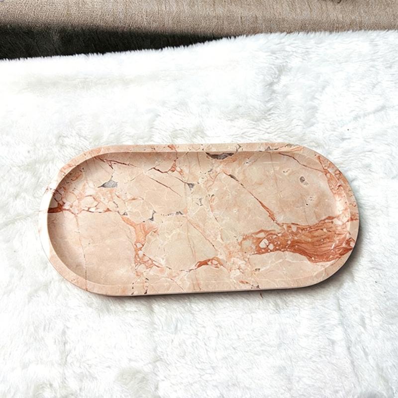 Unique Marble Vanity Tray For Displaying Perfume Bottles Trinkets And Makeup Accessories Storage Organizer
