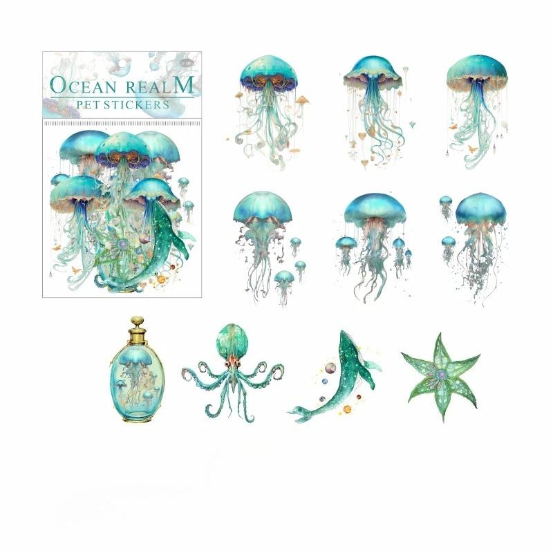 20pcs Underwater World Stickers PET Material Decor Sticker Diary Album Scrapbooking Material Junk Journal Supplies