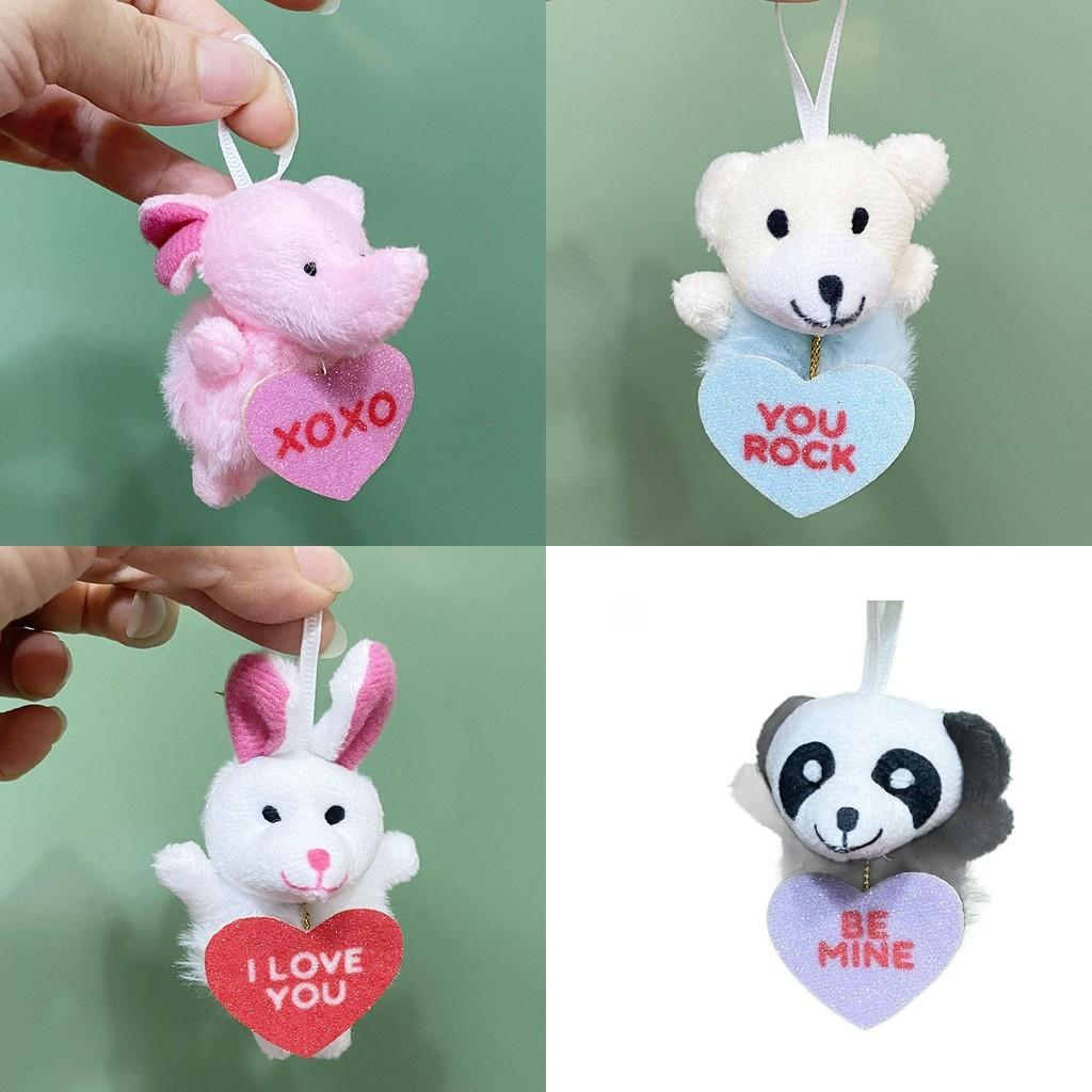Cartoon Panda Easter Animal Plush Toys Heart Style Pendant Decorations Gift