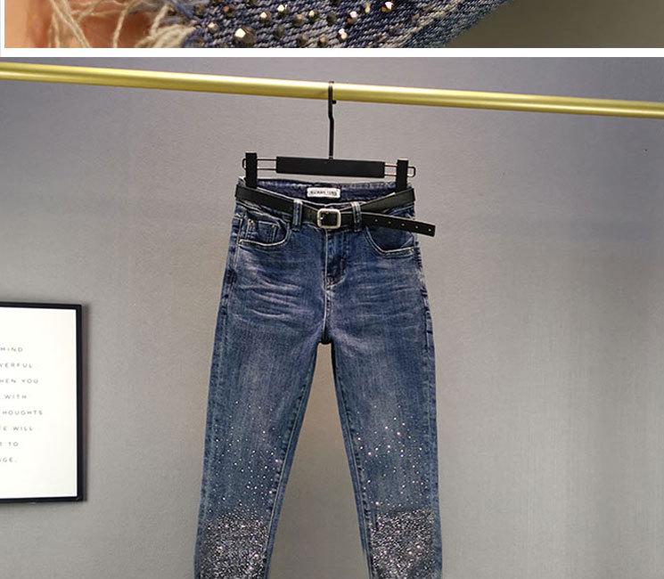 2026 Sommer Strass High Waist Schlankmachende Straight Leg Jeans für Damen