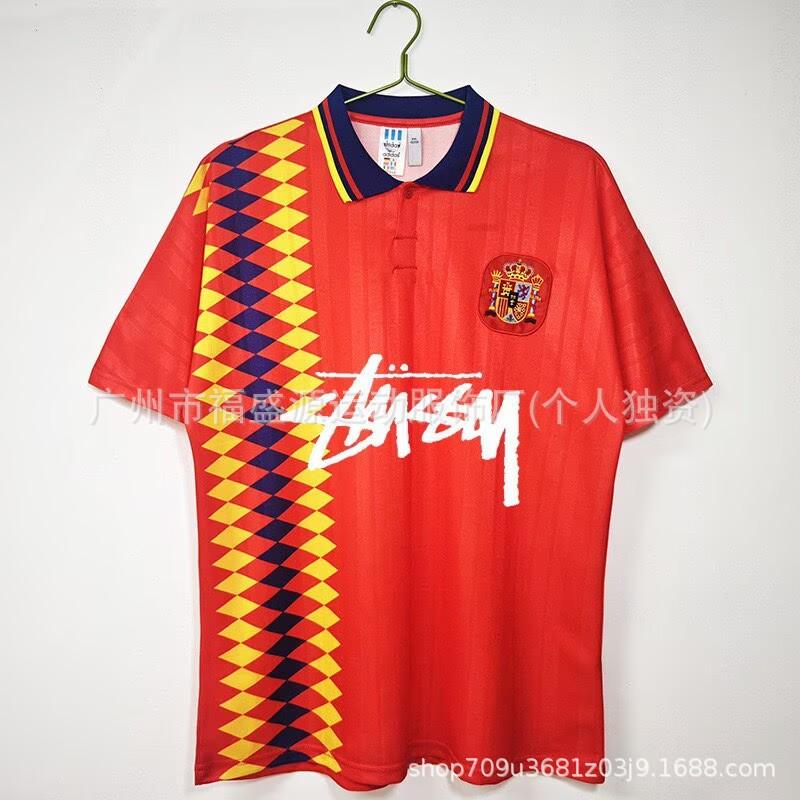 Retro Jersey Brazil Argentina Germany England Portugal Spain Signature Short Sleeved Football