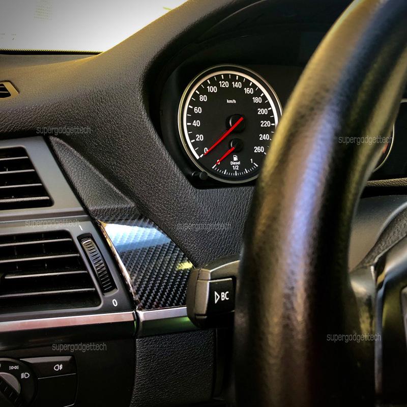 Adhesivos de Fibra de Carbono Brillantes Para BMW X5 E70 X6 E71 Car-Styling Interior de Coche Consola Central Cambio de Color Moldeado Adhesivo Calcomanías