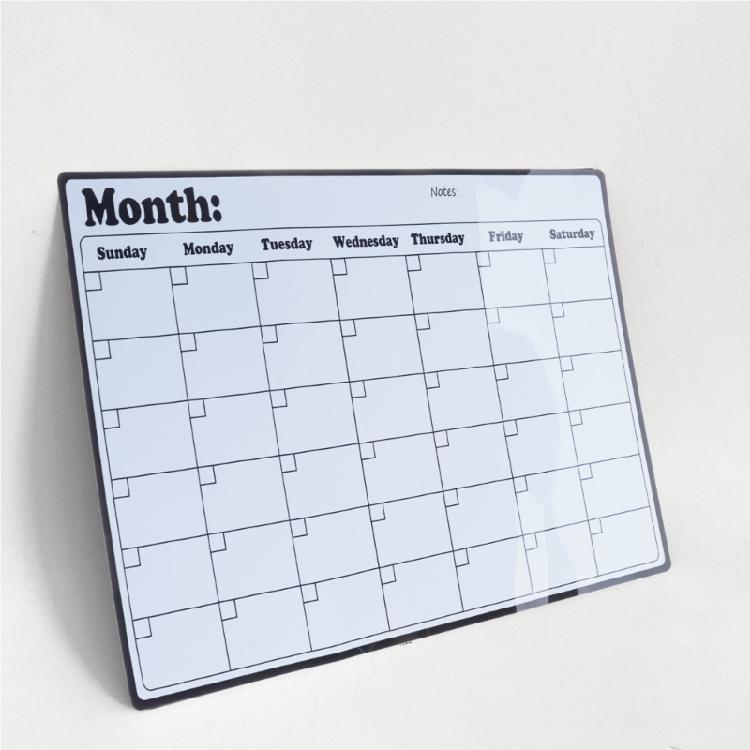 Fridge Calendar,Magnetic Monthly Planner Clear Dry Erases Board Calendar Whiteboard for Event/Meetings/Shopping Lists