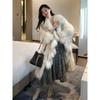 Winter New Imitation Raccoon Fur Coat Long Warm Woven Fox Hair Light Luxury Fur Coat Women
