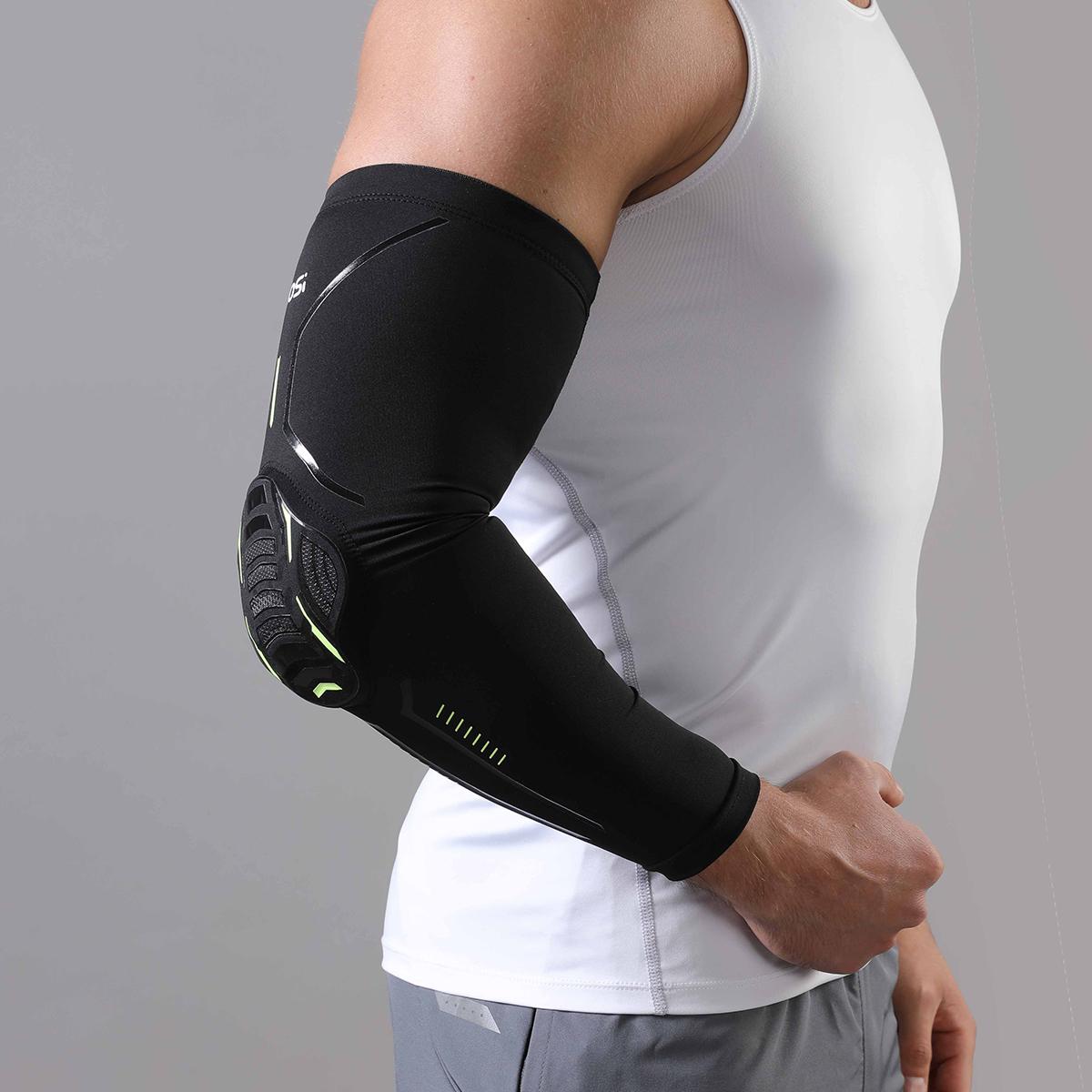 

Durable And Safe 1 Piece Women Men Crashproof Honeycomb Sport Elbow Pads Elastic Arm Sleeve Support Protector Guard For Basketball Volleyball M