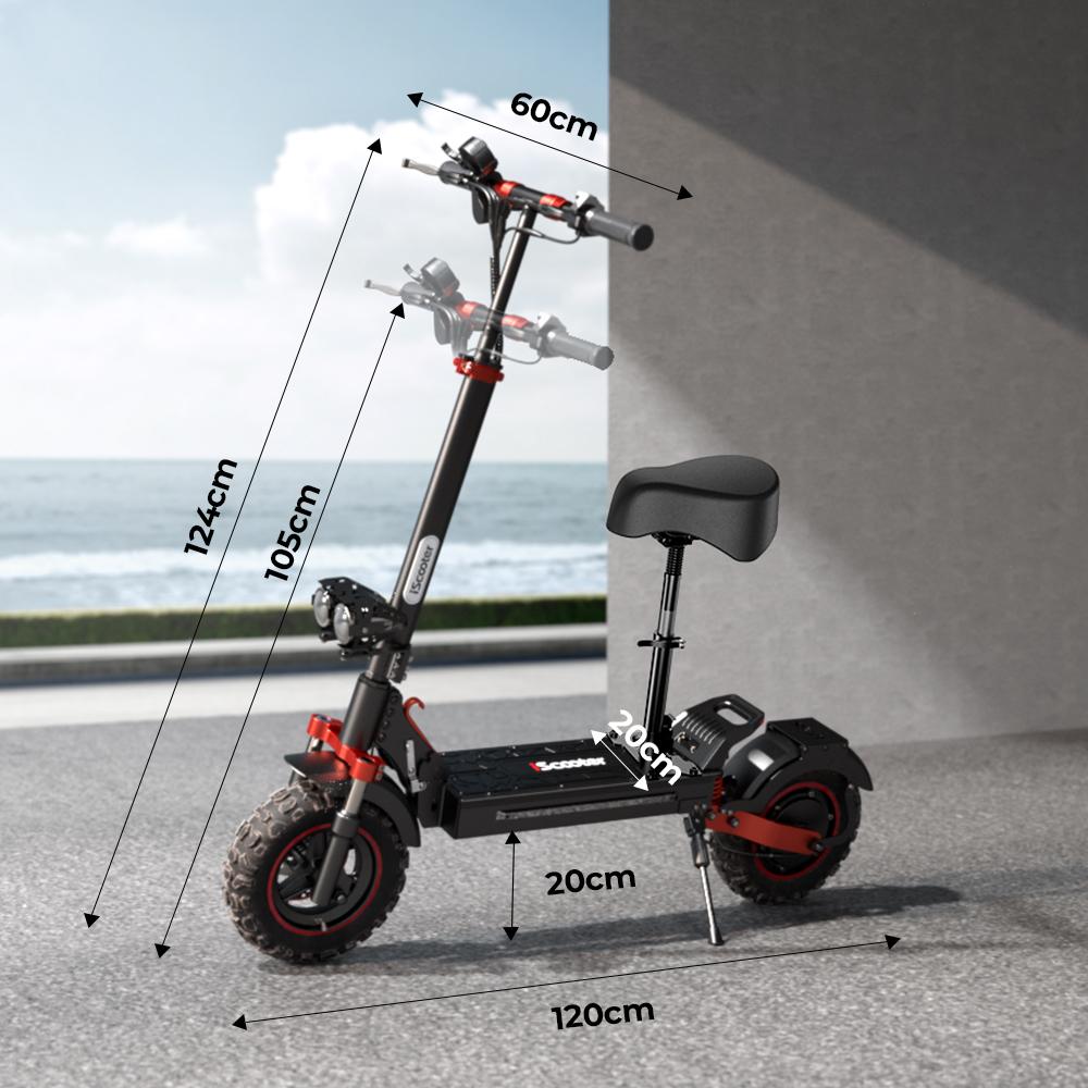 iScooter Elektrická koloběžka IX5S se sedadlem 45KM/H 1000W 15Ah 11palcová terénní pneumatika 60-65KM dojezd