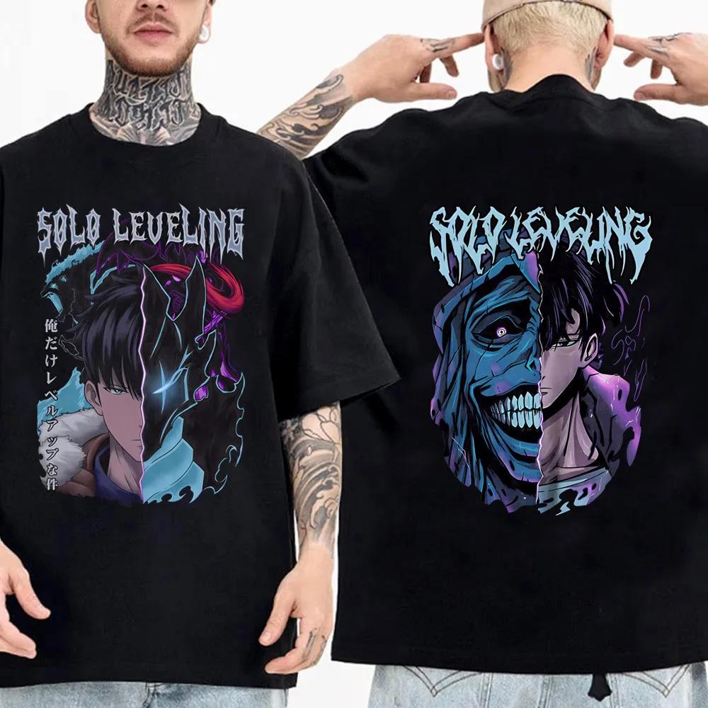 

Аниме Футболка с графикой Solo Leveling Статуя Бога Футболка Сон Джин-у Футболки Аниме Высококачественная Футболка Топ Уличная одежда 4XL