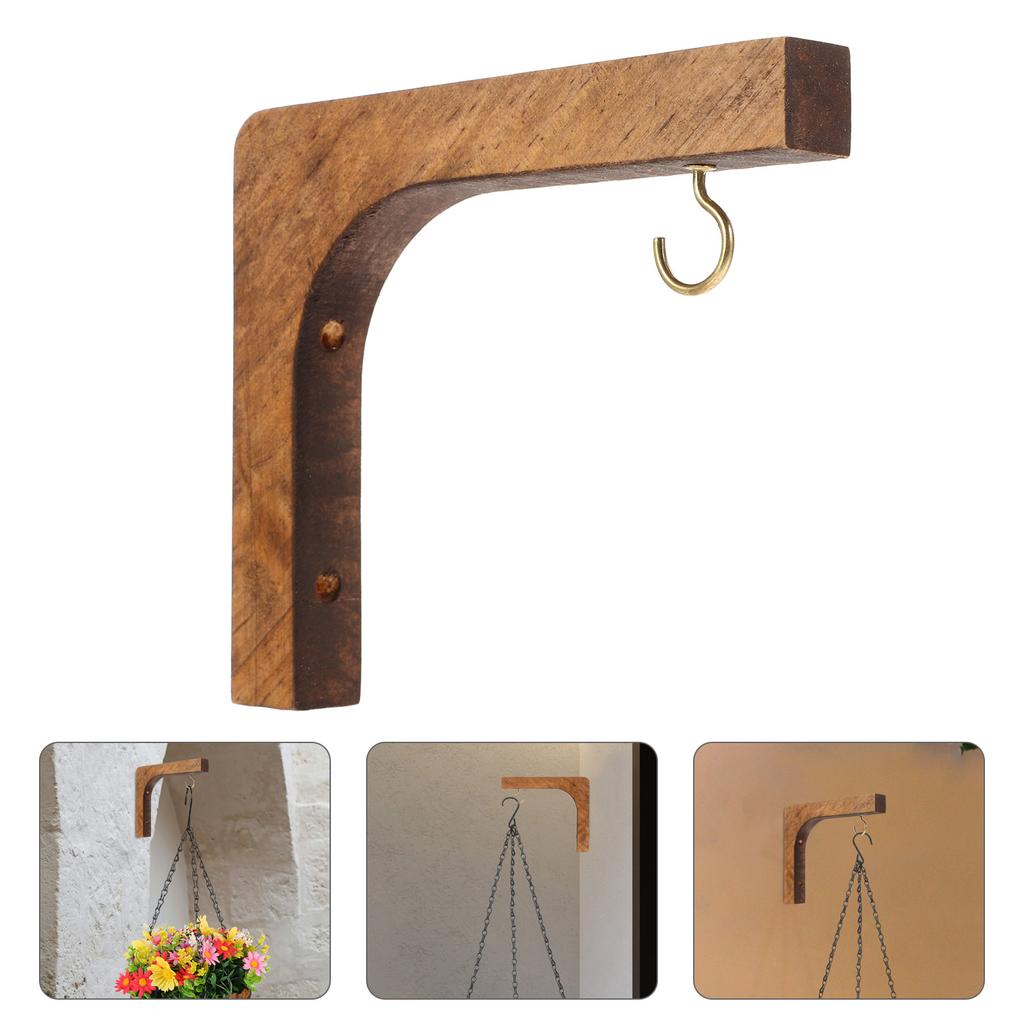 Holz Pflanzenaufhänger Wandhaken Pflanzenregal Mehrzweckhaken Aufbewahrung für Zuhause Hängeregal Zimmerpflanzenständer Boho Deko