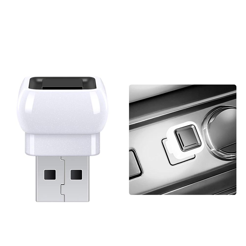 

Colorful USB LED Car Atmosphere Light No Wiring Required Universal Lighting Night Light Car Decoration Lamp Square White