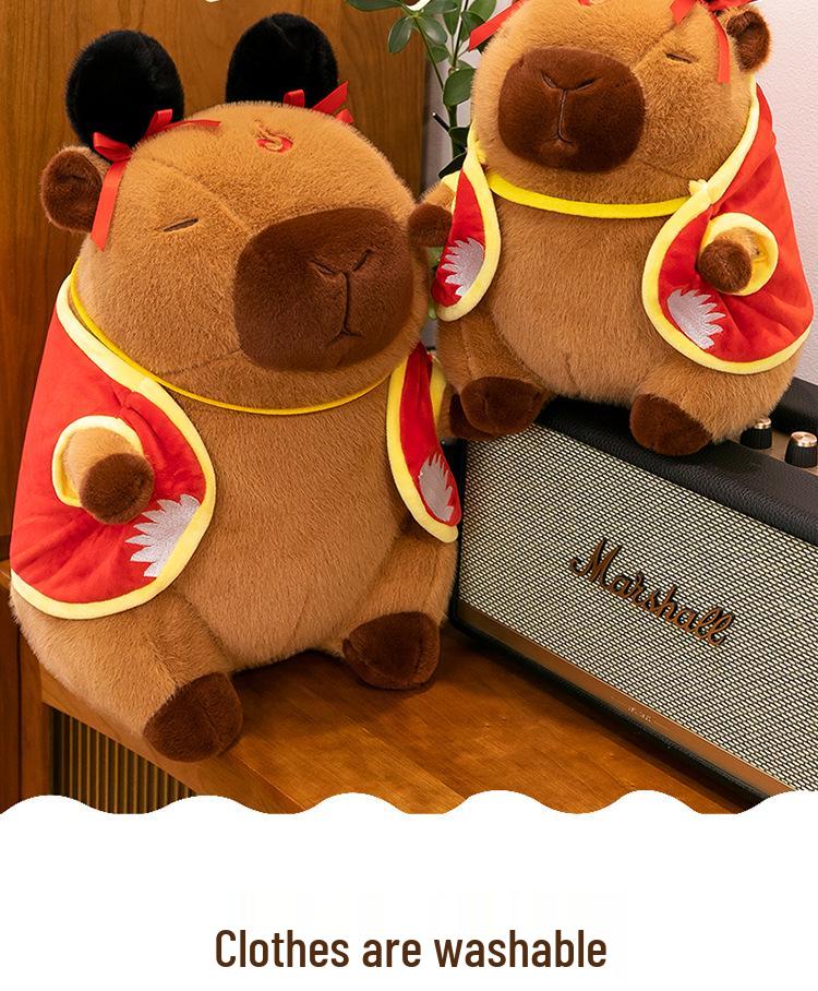 Entzückendes Nezha Capybara Plüschtier - Niedliches Stofftier Bettzeitpuppe Geschenk für Mädchen