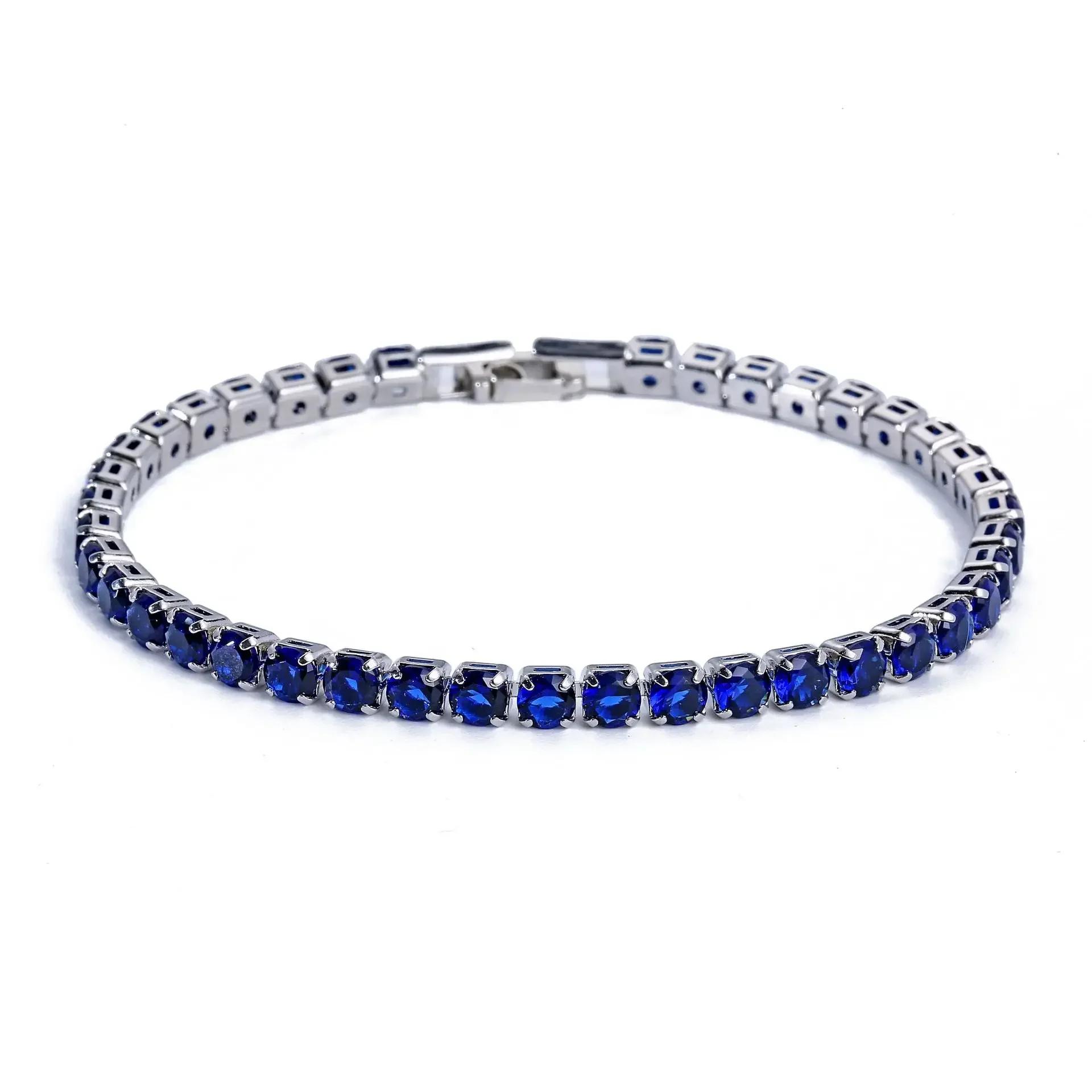 

Luxury Hiphop Iced Out 4mm Cubic Zirconia Crystal Tennis Bracelets For Women Men Gold Color Copper Color Bracelet Chain Jewelry Y22054YY-