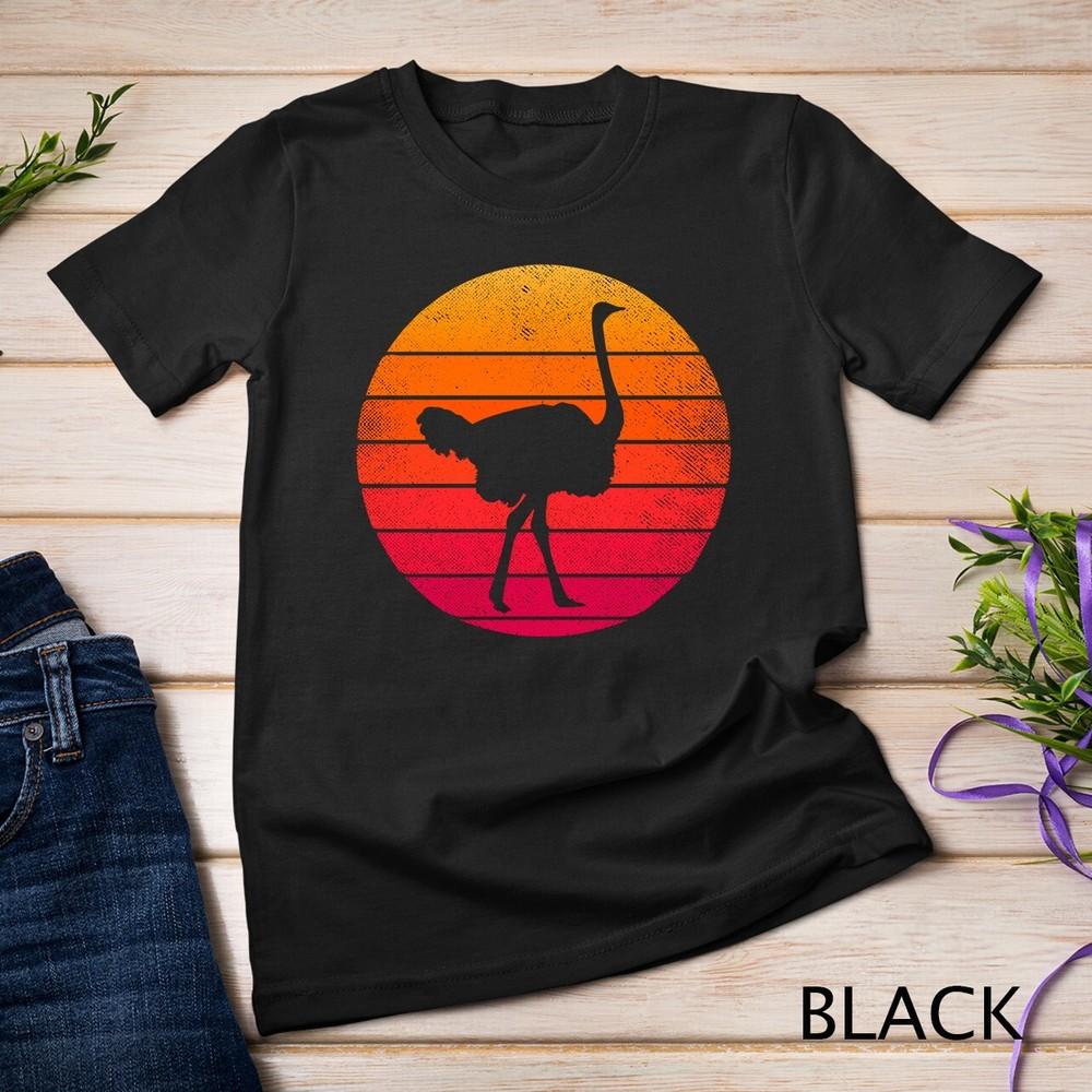 

Retro Emu Vintage Ostrich Flightless Bird 80s Sun Unisex T-shirt S
