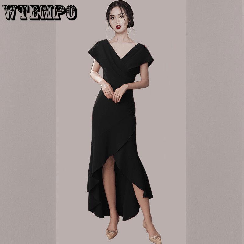 WTEMPO Dámské šaty Sexy vysoký rozparek Hluboký výstřih Šaty rybího střihu Boky Pas Skinny šaty Ramínka Průstřihy Společenské šaty