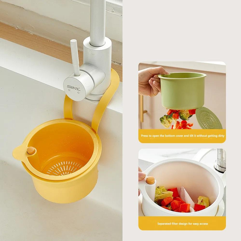 New Push-type Kitchen Sink Filter Basket Separate Anti-leakage Drain Bowl Versatile Hanging Bag Grid Racks