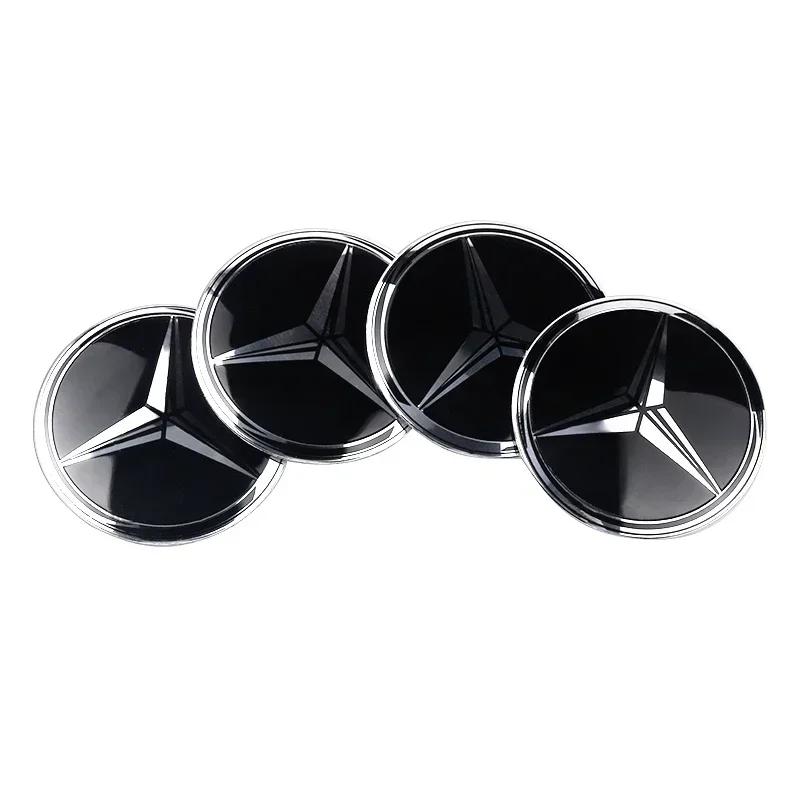 

Car Sticker 4pcs 75MM For MERCEDES BENZ AMG W205 W213 W206 W166 W176 W220 W253 C180 C200 Car Wheel Center Covers Stickers Hub Ca 75mm 4pcs