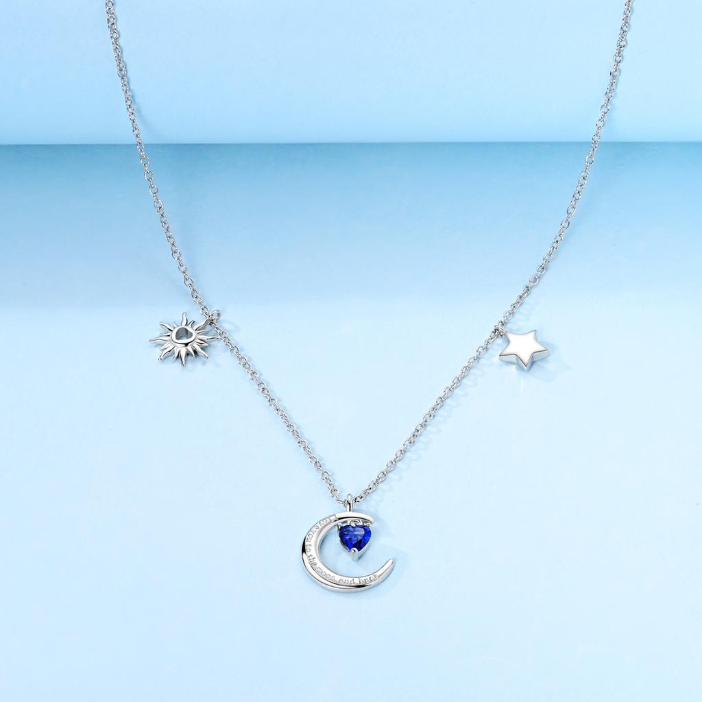 925 Silver Pendant Necklace Heart Star Charm Basic Chain Original Jewelry For Woman