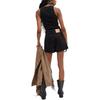 Coach Ss24 Solid Color Letter Round Neck Pullover Ribbed Knit Vest Women Tops Black CS609-BLK