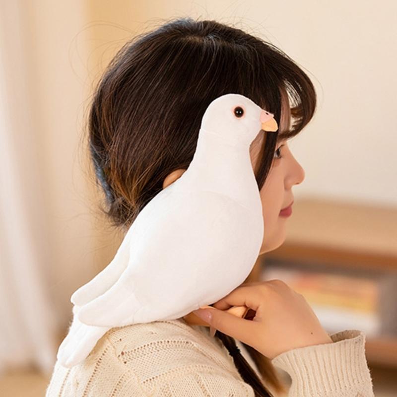 Multipurpose Pigeons Shape Stuff Toy Comforting Sturdy Plush Portable Accessory for Kids and Adults Relaxation