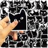 50 Cartoon Black Cat Expression Graffiti Stickers Decorate Guitar Notebook Suitcase DIY Waterproof