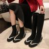 New Women's Suede Tall Boots Non-slip Beef Tendon Sole Versatile Cashmere Large Size Women's Boots Autumn and Winter Leather Fashion Boots