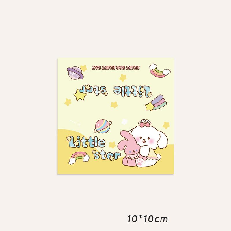 10PCS Kawaii Cartoon Summer Puppy Card Head Card Back Opp Bag Cute Kpop Star 3 Inch Photo Card DIY Decor Packing Material