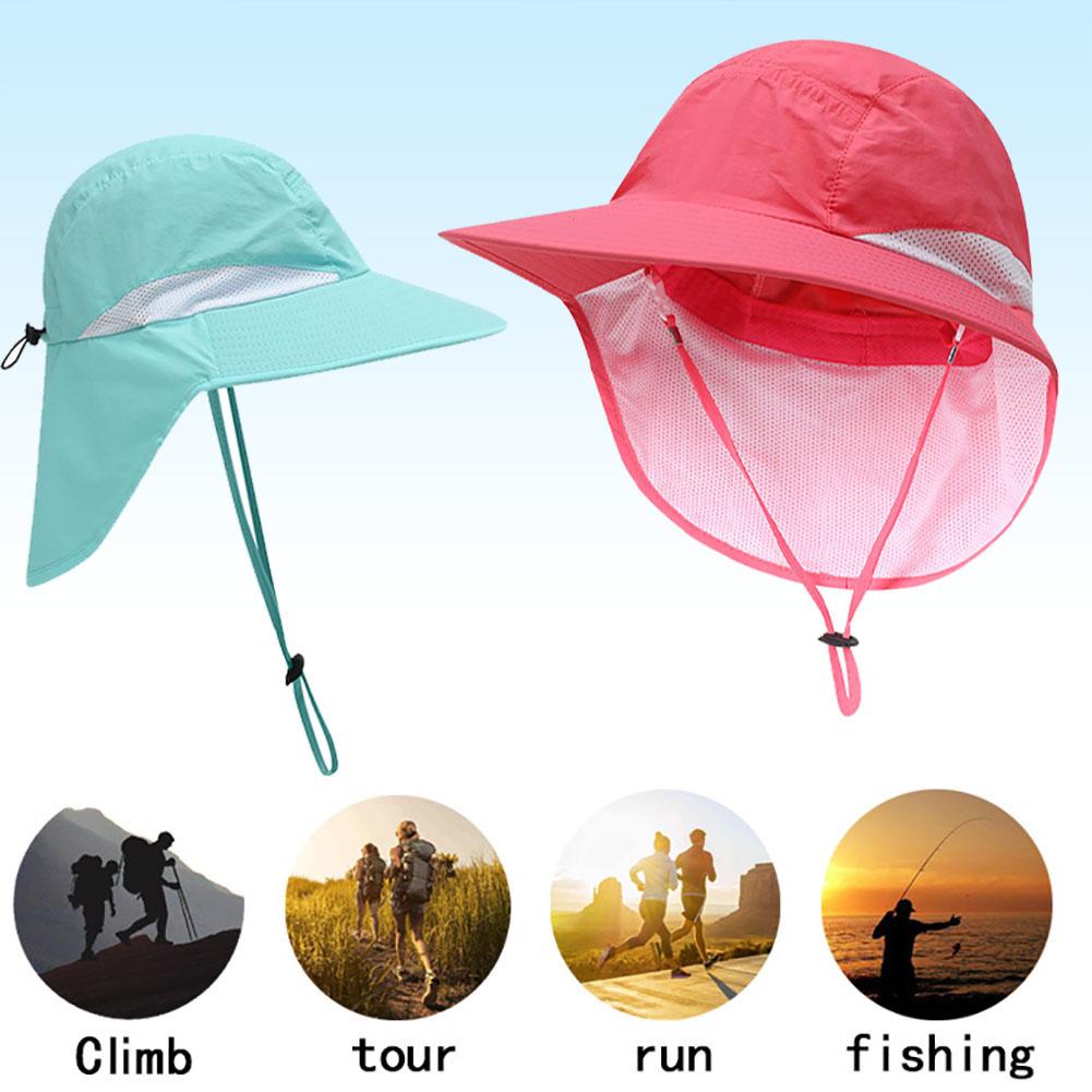Outdoor Sports Sun Hat Quick-drying Bucket Hat With Wide Brim Neck Cover For Mountaineering Fishing