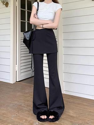 Women's Slim-Fit Micro-Flare Skirt Pants - Summer Temperament Age-Reducing Hip-Covering Style