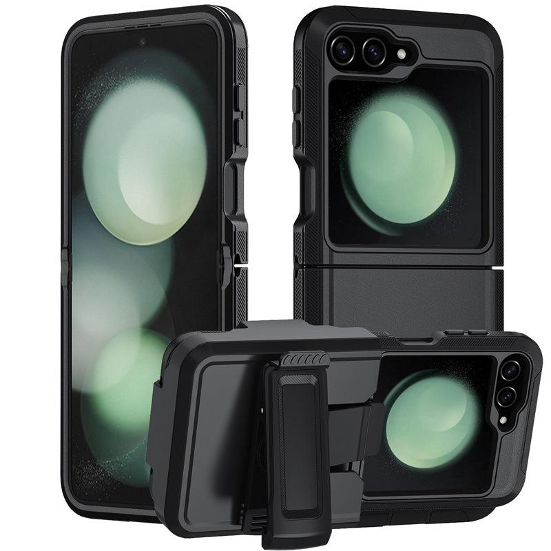 

Samsung Z-Flip 6 Foldable Full-Cover Protective Case with Stand & Back Clip Single Case