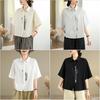 DIMANAF 2026 Women Plus Size New Summer Blouse Shirt Short Sleeve Casual Loose Embroidery Lady Tops Shirts Cotton