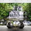 Waterfalls 3D Wall Mural Forest Nature Landscape Wallpaper Living Room Bedroom Background Wall Mural Home Decor
