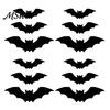 Glowing Spooky Bats for Ghost Festival Lighted 3D Bat/Spiders Wall Stickers Halloween Decor, Removable PVC Spiders Bedroom Decals with LED Lights