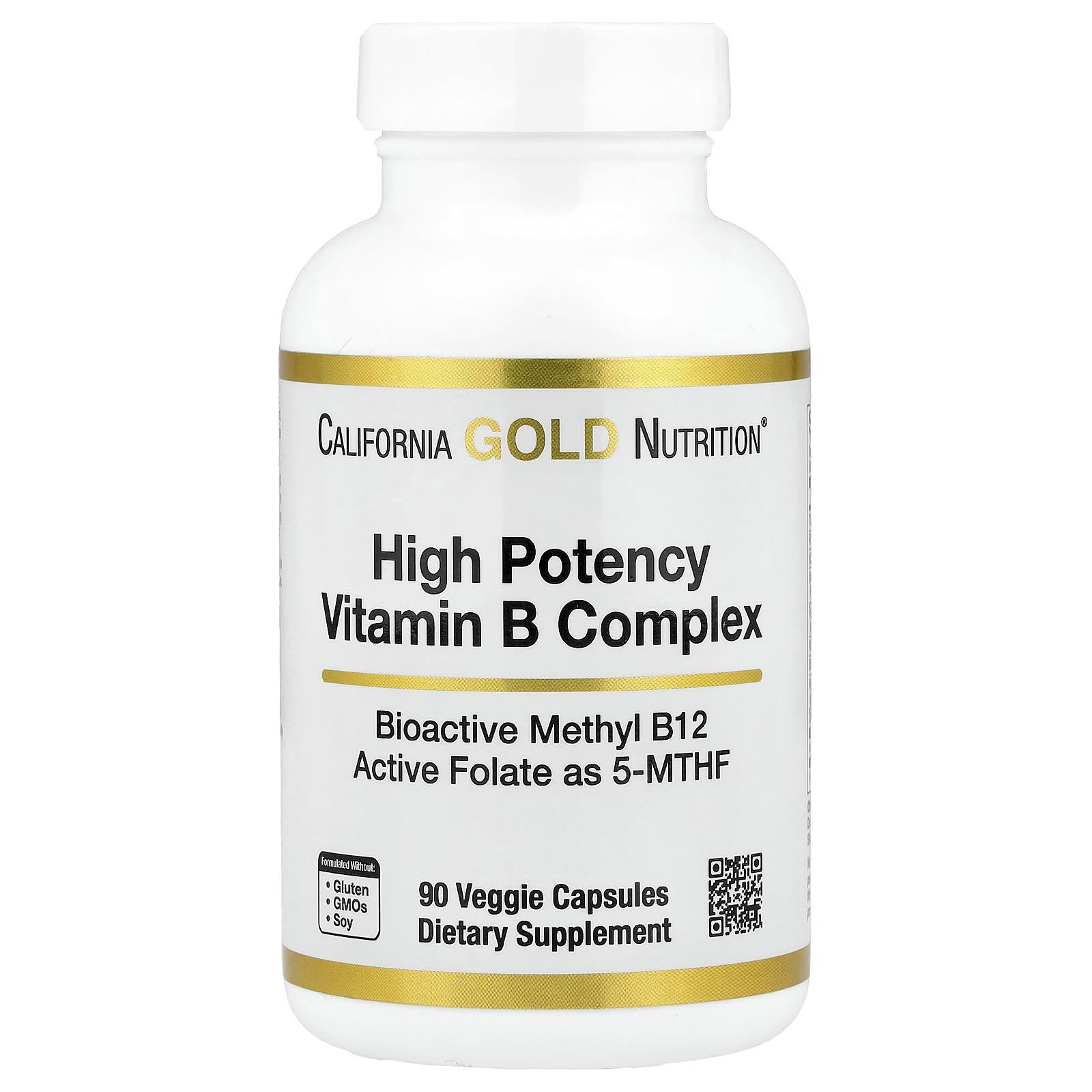 

High Potency Vitamin B Complex, with Thiamin HCI, Niacin, Pantothenic Acid, and Inositol, 90 Veggie Capsules