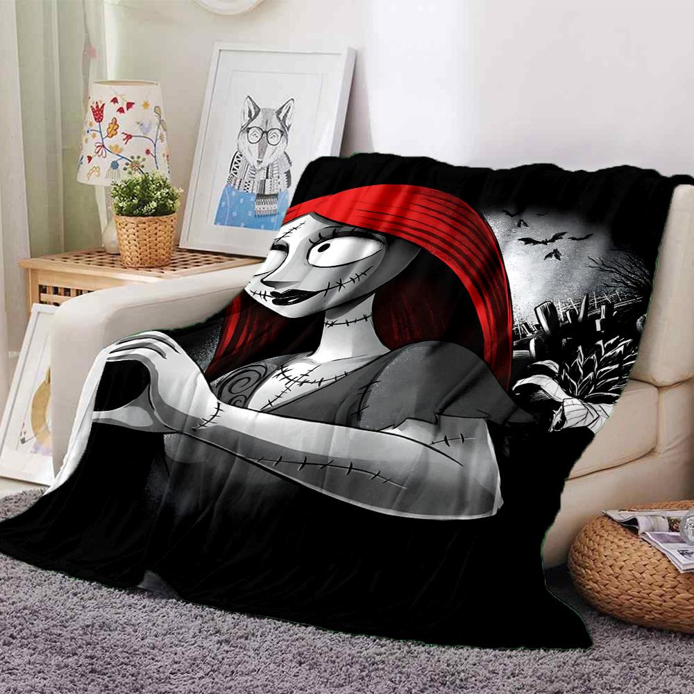 1Pc Christmas Nightmare Before Christmas Blanket Soft Throw Blanket For Home Bedroom Bed Sofa Travel Office Solid Christmas Blanket