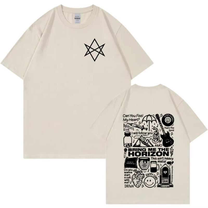 

BMTH BringMe TheHorizon Metal Band Merch T-shirt Men Women Vintage Hip Hop Oversized T Shirt Cotton Casual Short Sleeve T-shi... S