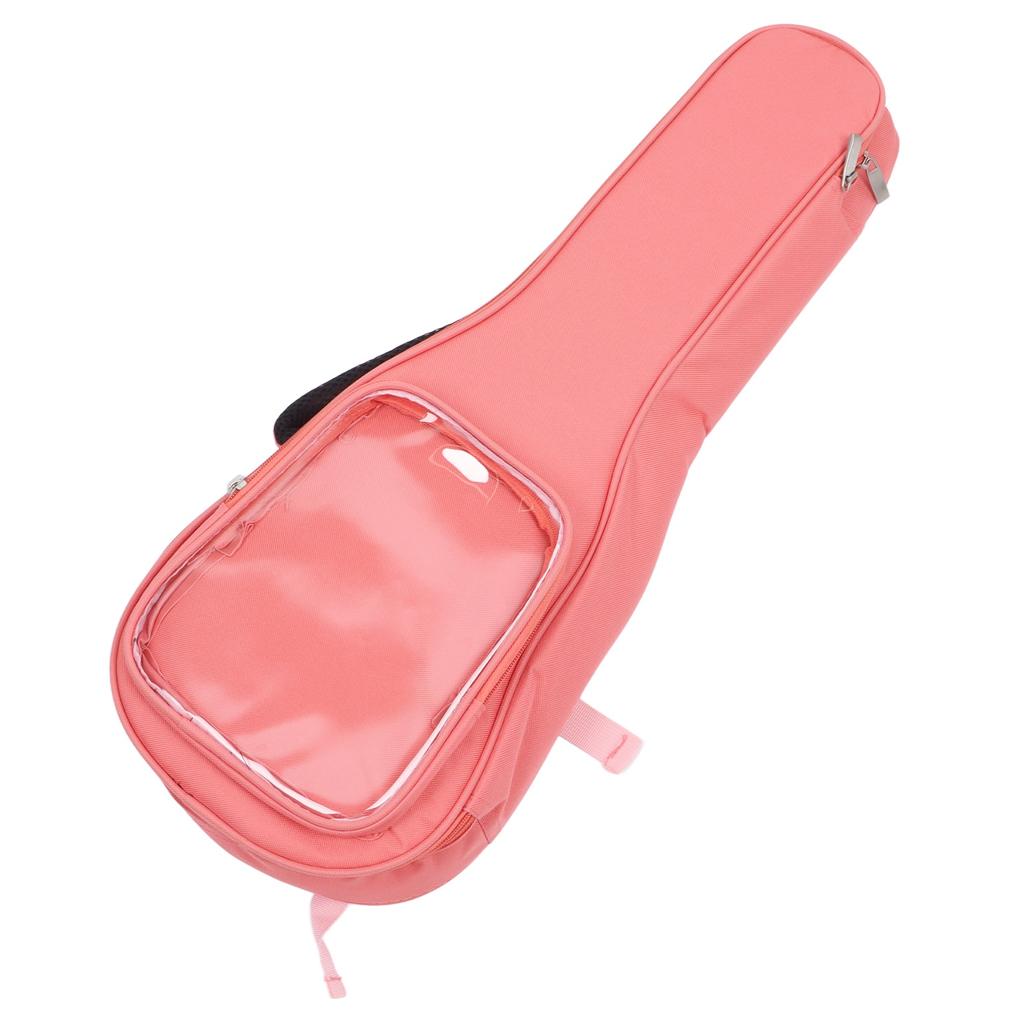 Guitar Bag 23in Ukulele Storage Bag Carrying Bag Oxford Cloth Instrument Backpack with Transparent